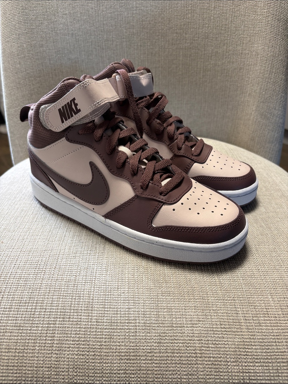 Nike Court Borough Mid 2 Sneakers in Mauve and Rose